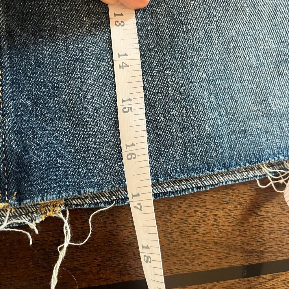 Madewell Raw Hem Rigid Denim Straight Mini Skirt Maxdale Wash Blue Size 28 - Picture 8 of 8